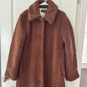 J. Crew Teddy Sherpa Coat. Brown. Size XL. Like New.